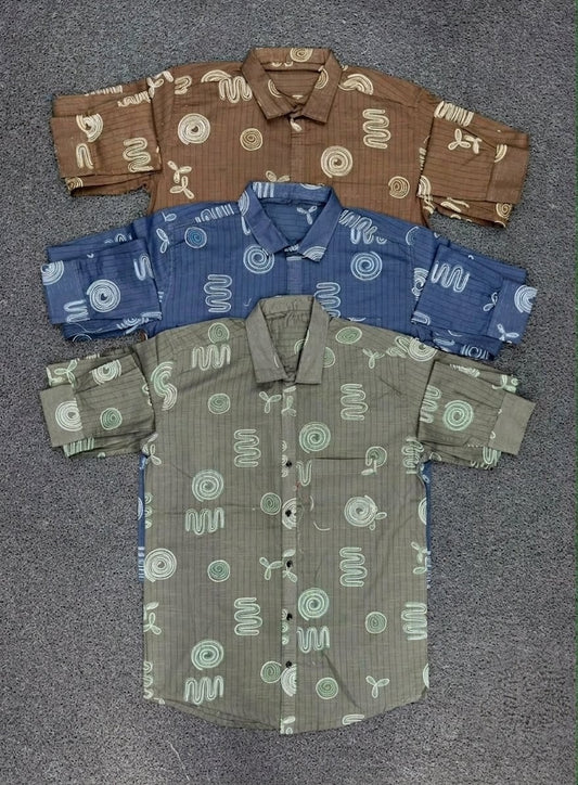 Retro Vibe Abstract Printed Casual Shirt
