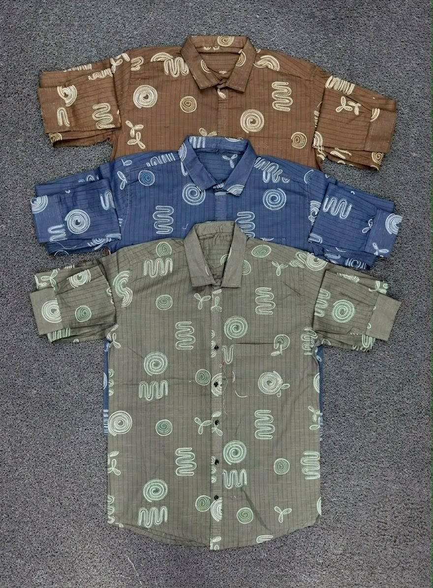 Retro Vibe Abstract Printed Casual Shirt