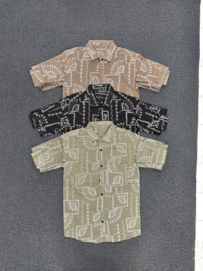 Men's Premium Geometric Printed Casual Shirt | Aesthetic Boho Print Shirts