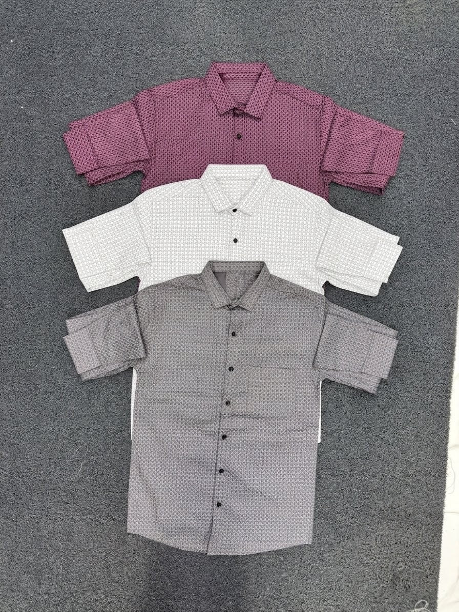 Urban Dapper Long-Sleeve Geo-Print Shirt