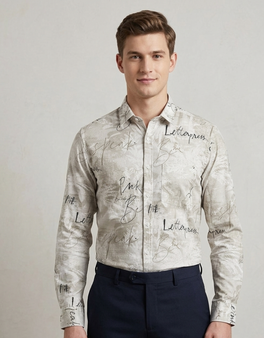 Urban Script Graphic Long-Sleeve Shirt