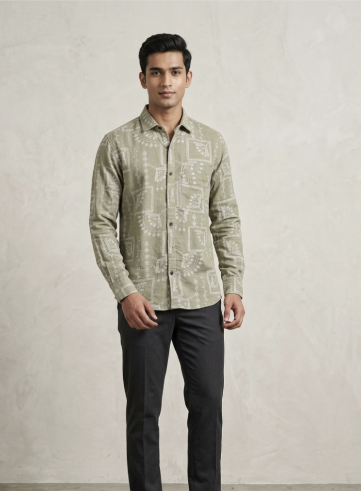 Men's Premium Geometric Printed Casual Shirt | Aesthetic Boho Print Shirts