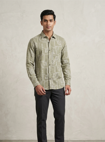 Men's Premium Geometric Printed Casual Shirt | Aesthetic Boho Print Shirts