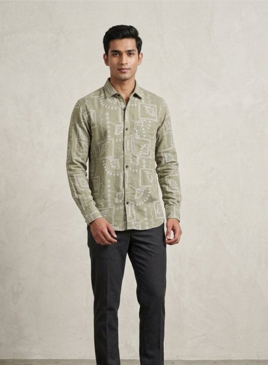 Men's Premium Geometric Printed Casual Shirt | Aesthetic Boho Print Shirts